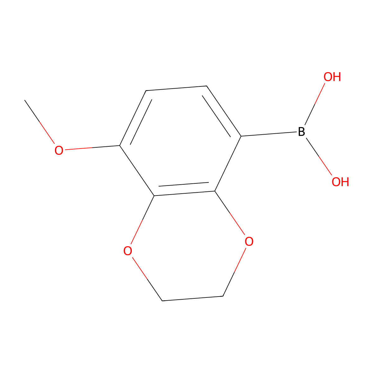 (8-Methoxy-2,3-dihydrobenzo[B][1,4]dioxin-5-YL)boronic acid molecular structure, CAS 444108-40-1