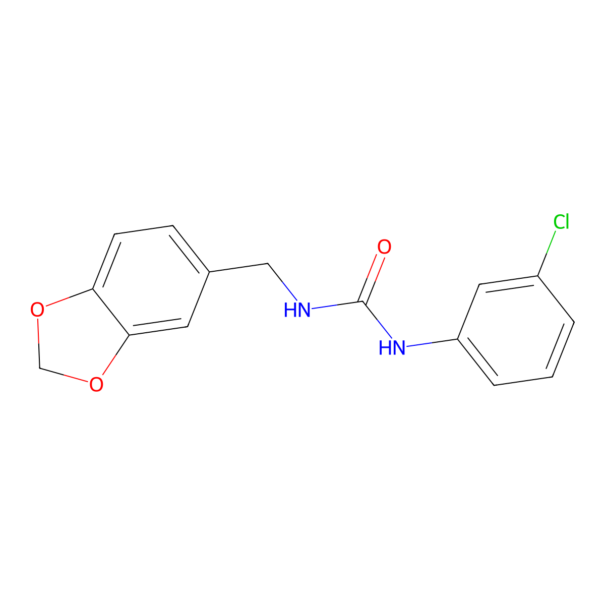 1-(1,3-Benzodioxol-5-ylmethyl)-3-(3-chlorophenyl)urea molecular structure, CAS 444109-81-3