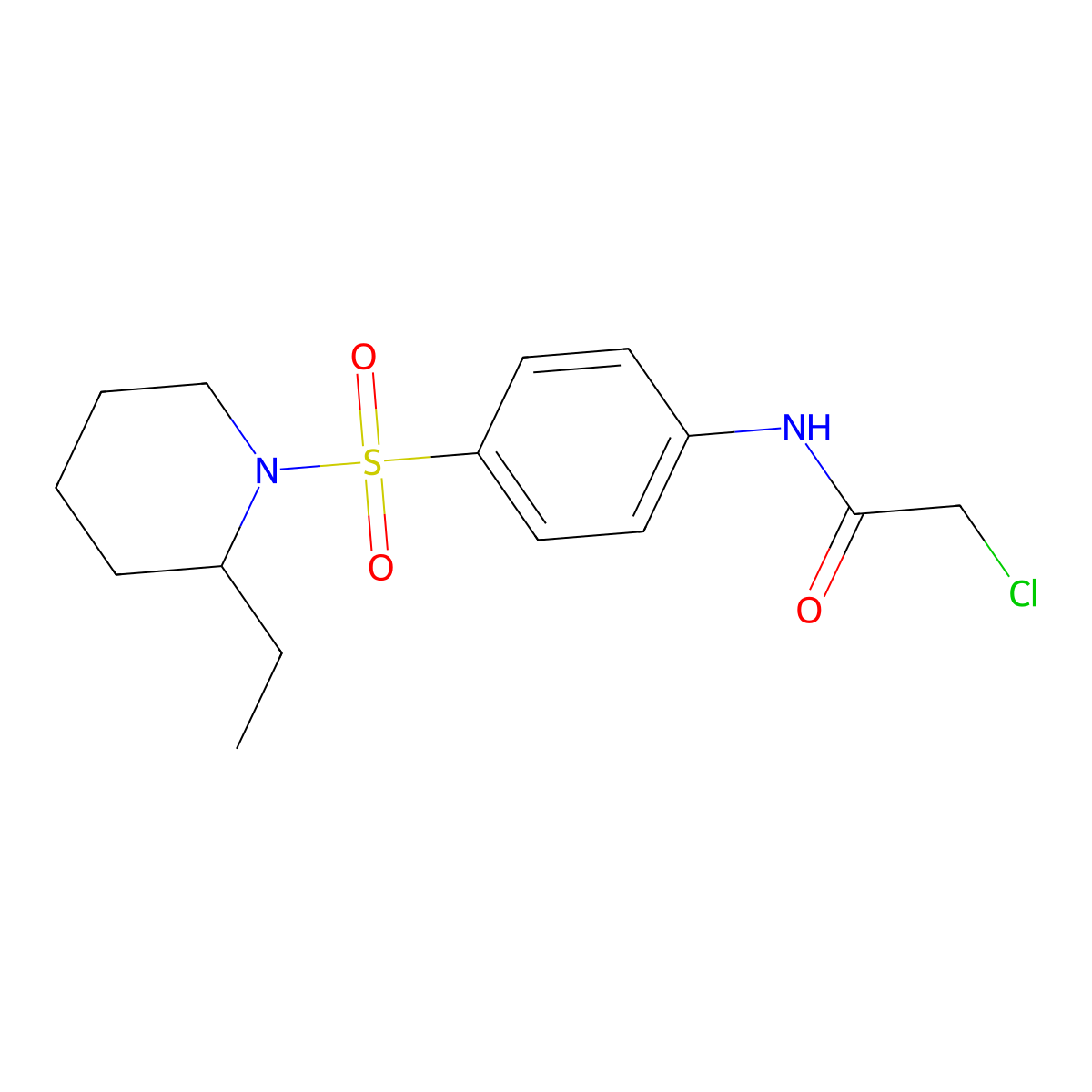 2-Chloro-n-(4-[(2-ethylpiperidin-1-yl)sulfonyl]phenyl)acetamide molecular structure, CAS 444109-84-6