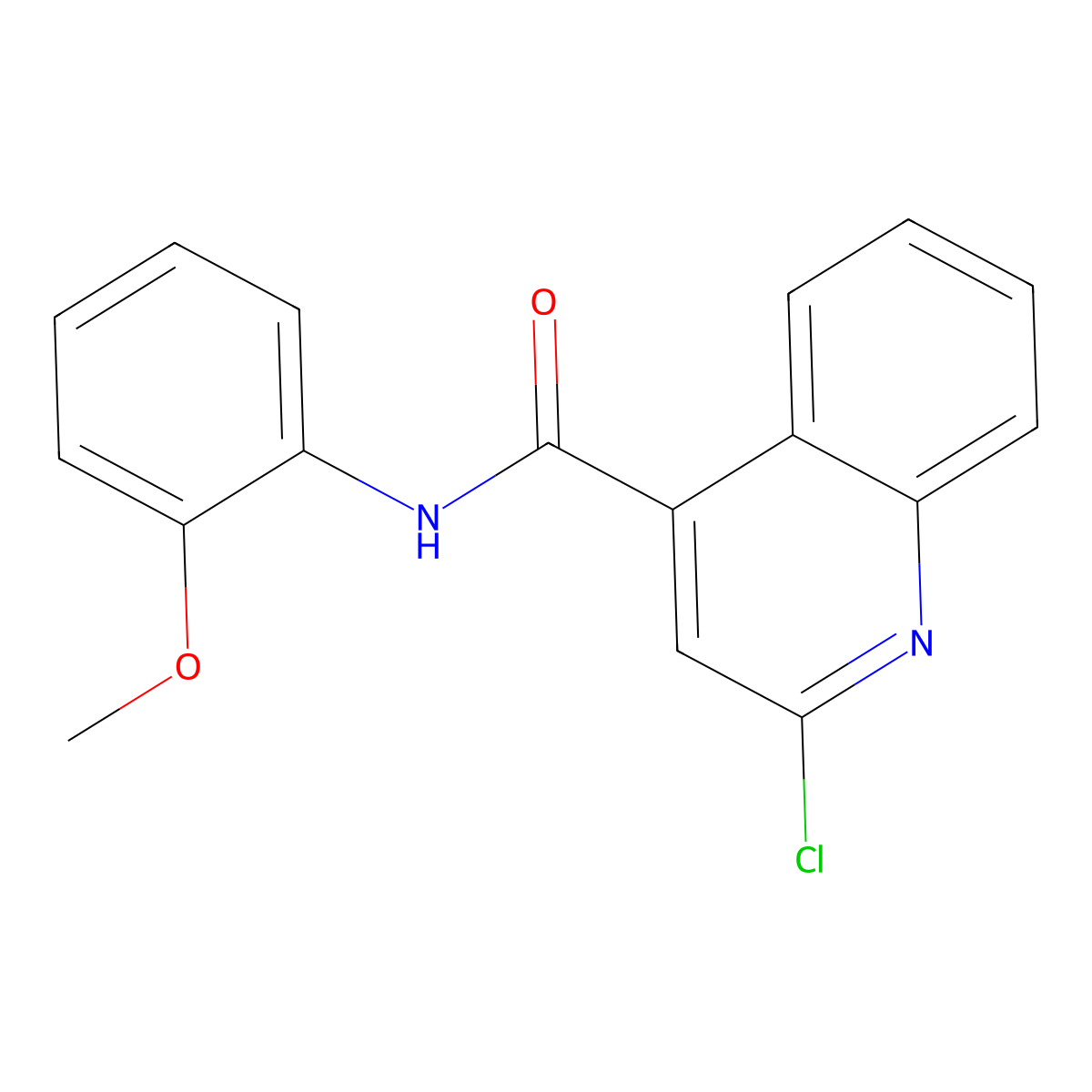 2-chloro-N-(2-methoxyphenyl)quinoline-4-carboxamide molecular structure, CAS 444110-55-8