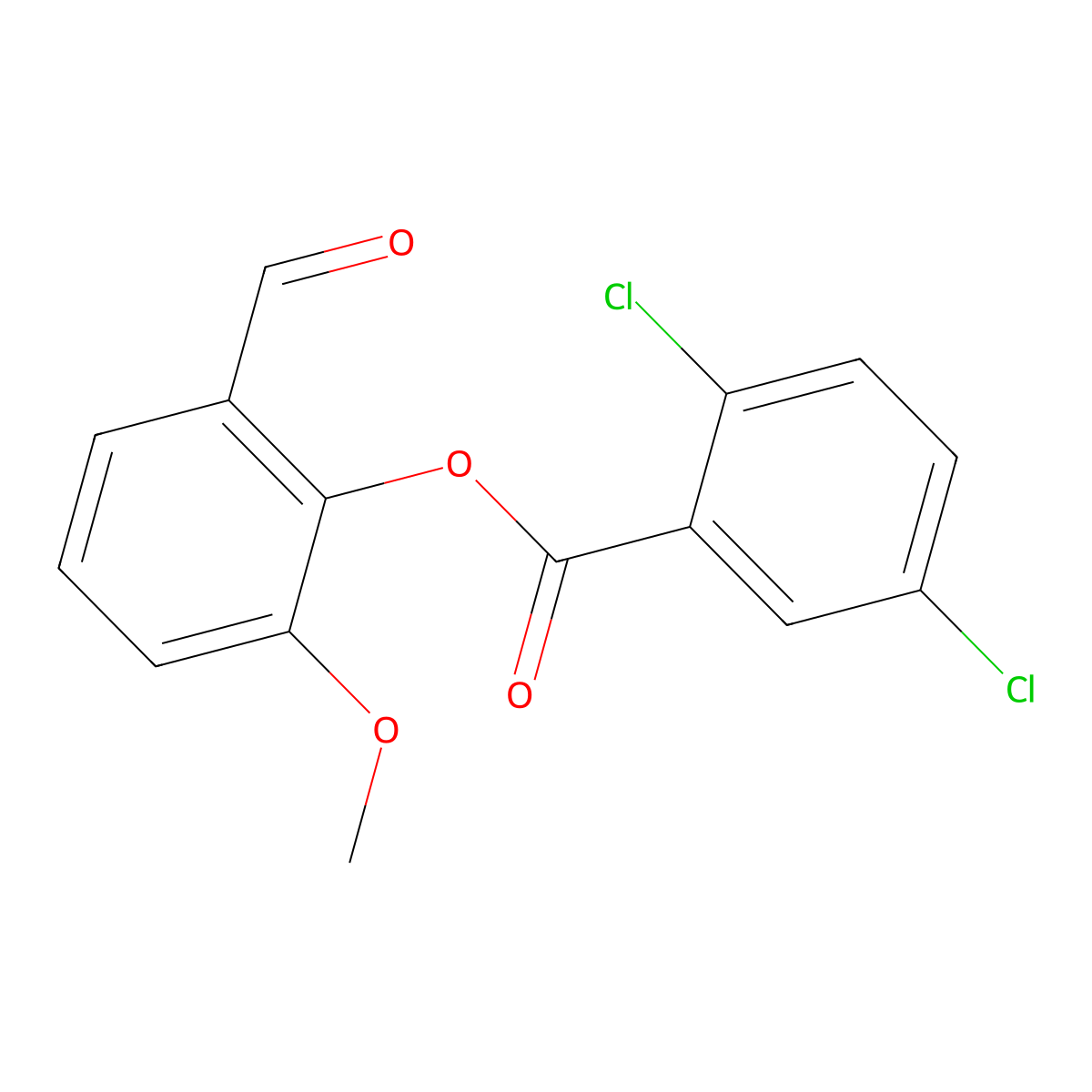 2-Formyl-6-methoxyphenyl 2,5-dichlorobenzoate molecular structure, CAS 444111-49-3