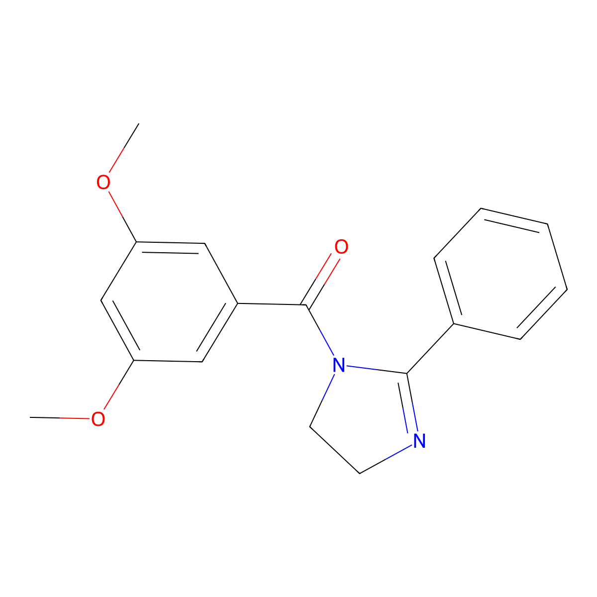 (3,5-Dimethoxyphenyl)-(2-phenyl-4,5-dihydroimidazol-1-yl)methanone molecular structure, CAS 444111-72-2
