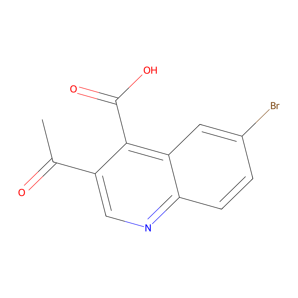 3-Acetyl-6-bromoquinoline-4-carboxylic acid molecular structure, CAS 444112-84-9