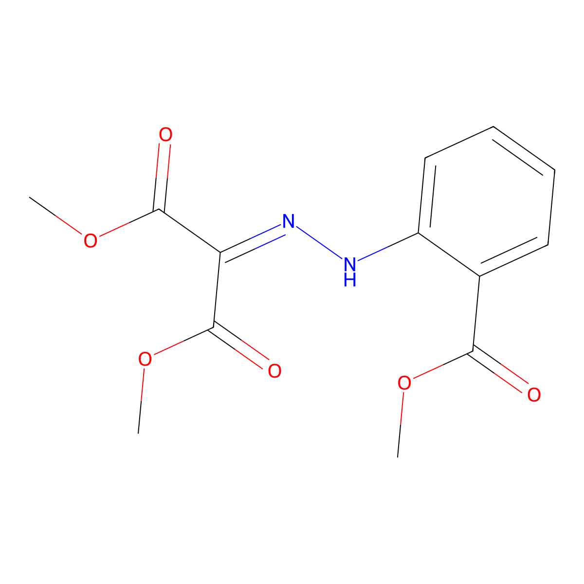 Dimethyl {[2-(methoxycarbonyl)phenyl]hydrazono}malonate molecular structure, CAS 444113-70-6