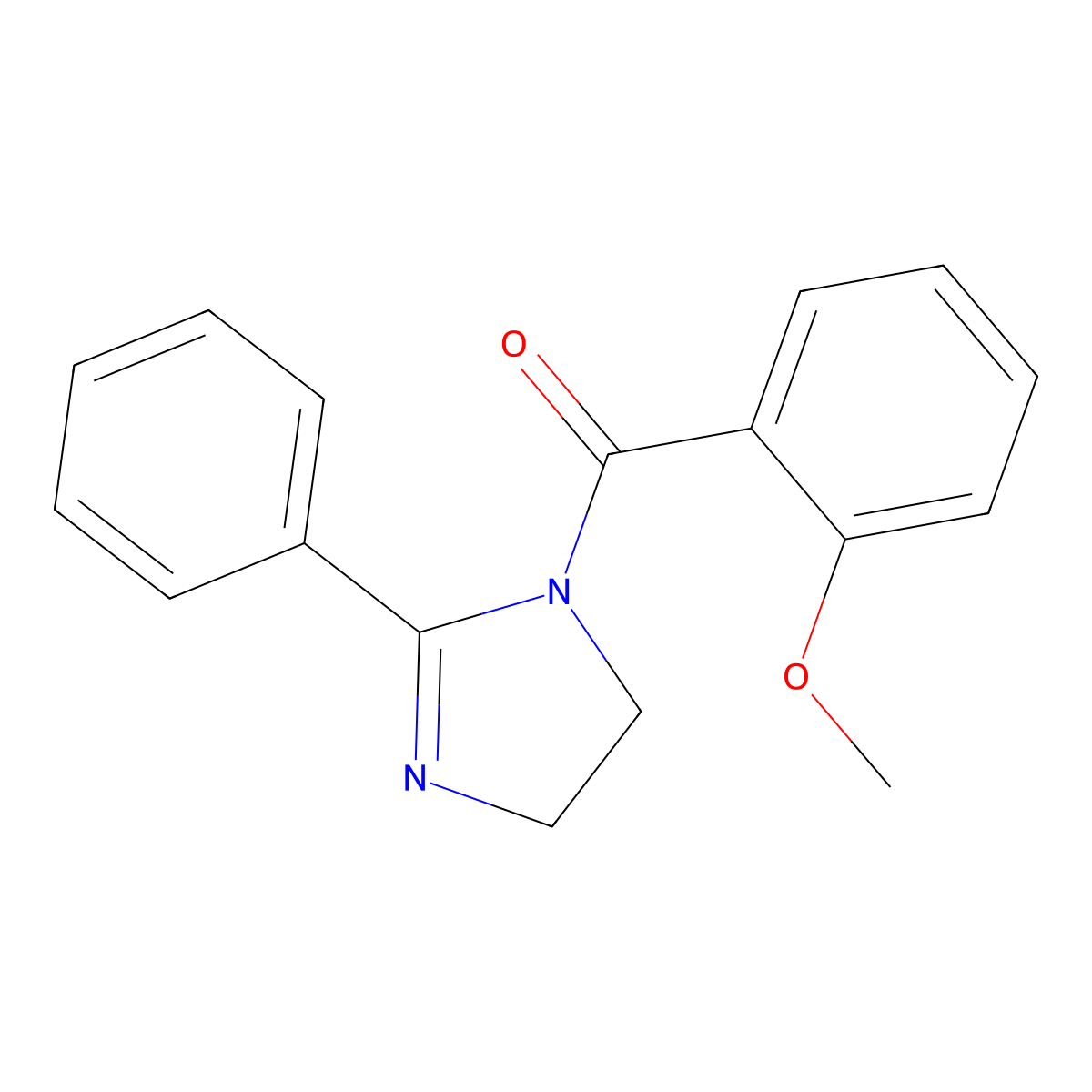 (2-methoxyphenyl)(2-phenyl-4,5-dihydro-1H-imidazol-1-yl)methanone molecular structure, CAS 444114-13-0