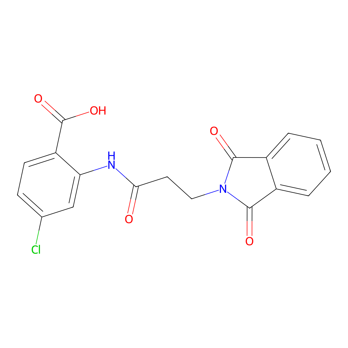 4-chloro-2-{[3-(1,3-dioxo-1,3-dihydro-2H-isoindol-2-yl)propanoyl]amino}benzoic acid molecular structure, CAS 444116-52-3