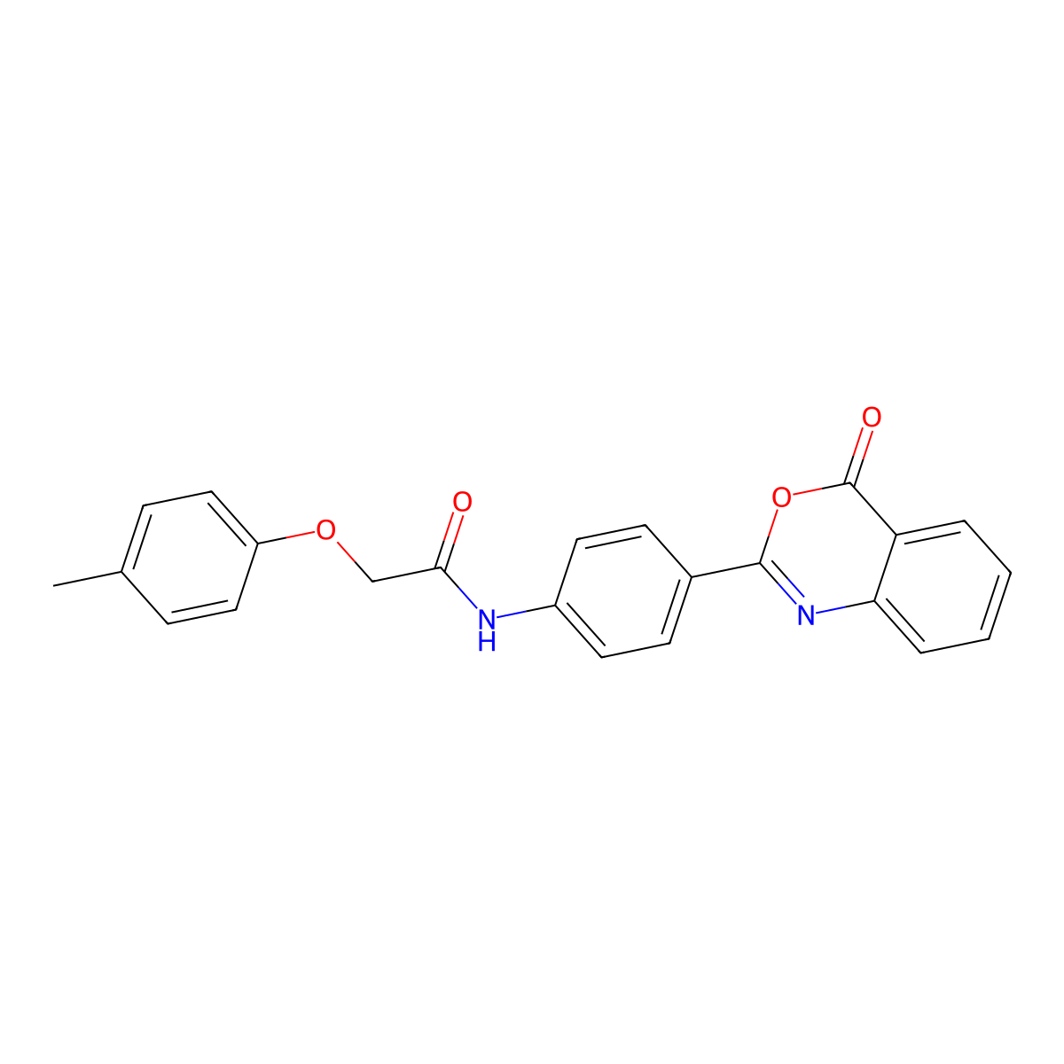 2-(4-methylphenoxy)-N-[4-(4-oxo-4H-3,1-benzoxazin-2-yl)phenyl]acetamide molecular structure, CAS 444116-55-6