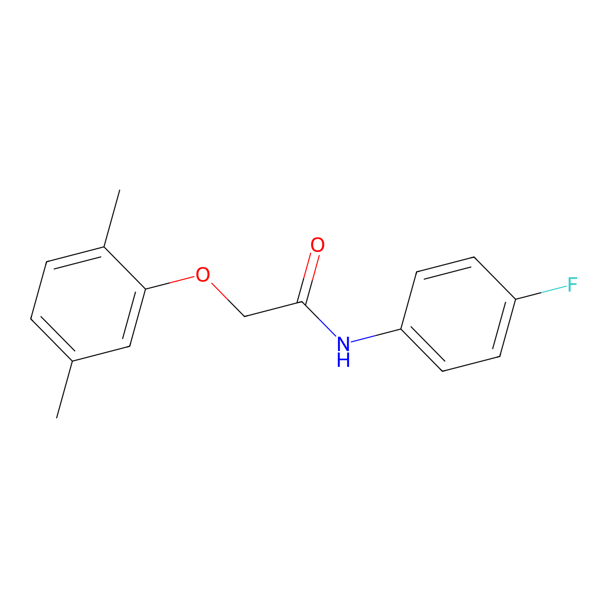 2-(2,5-Dimethylphenoxy)-N-(4-fluorophenyl)acetamide molecular structure, CAS 444117-12-8