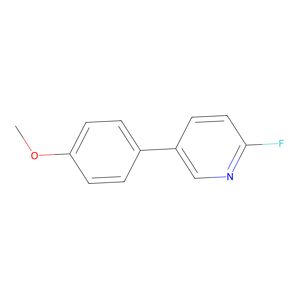 2-Fluoro-5-(4-methoxyphenyl)pyridine molecular structure, CAS 444120-93-8