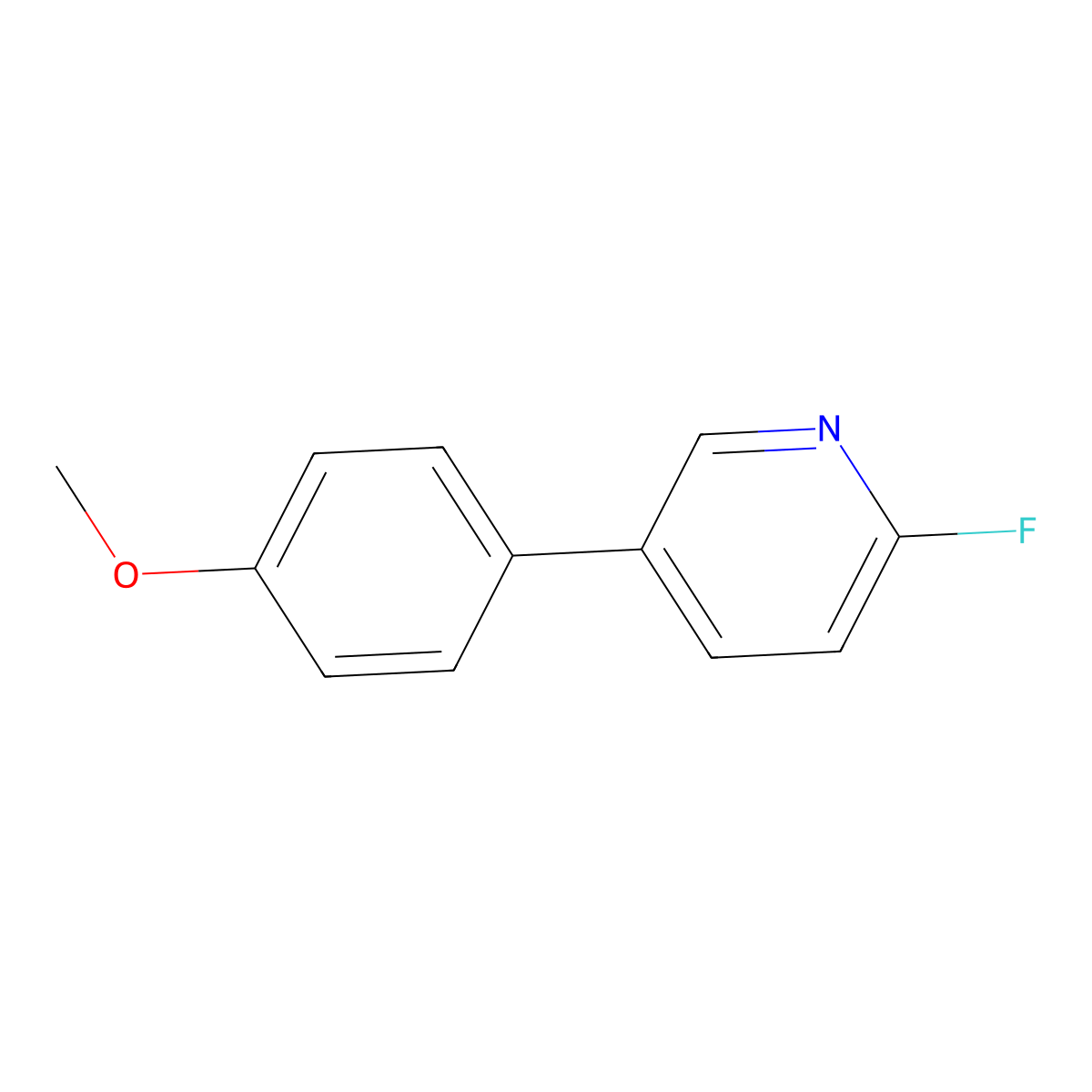 2-Fluoro-5-(4-methoxyphenyl)pyridine molecular structure, CAS 444120-93-8