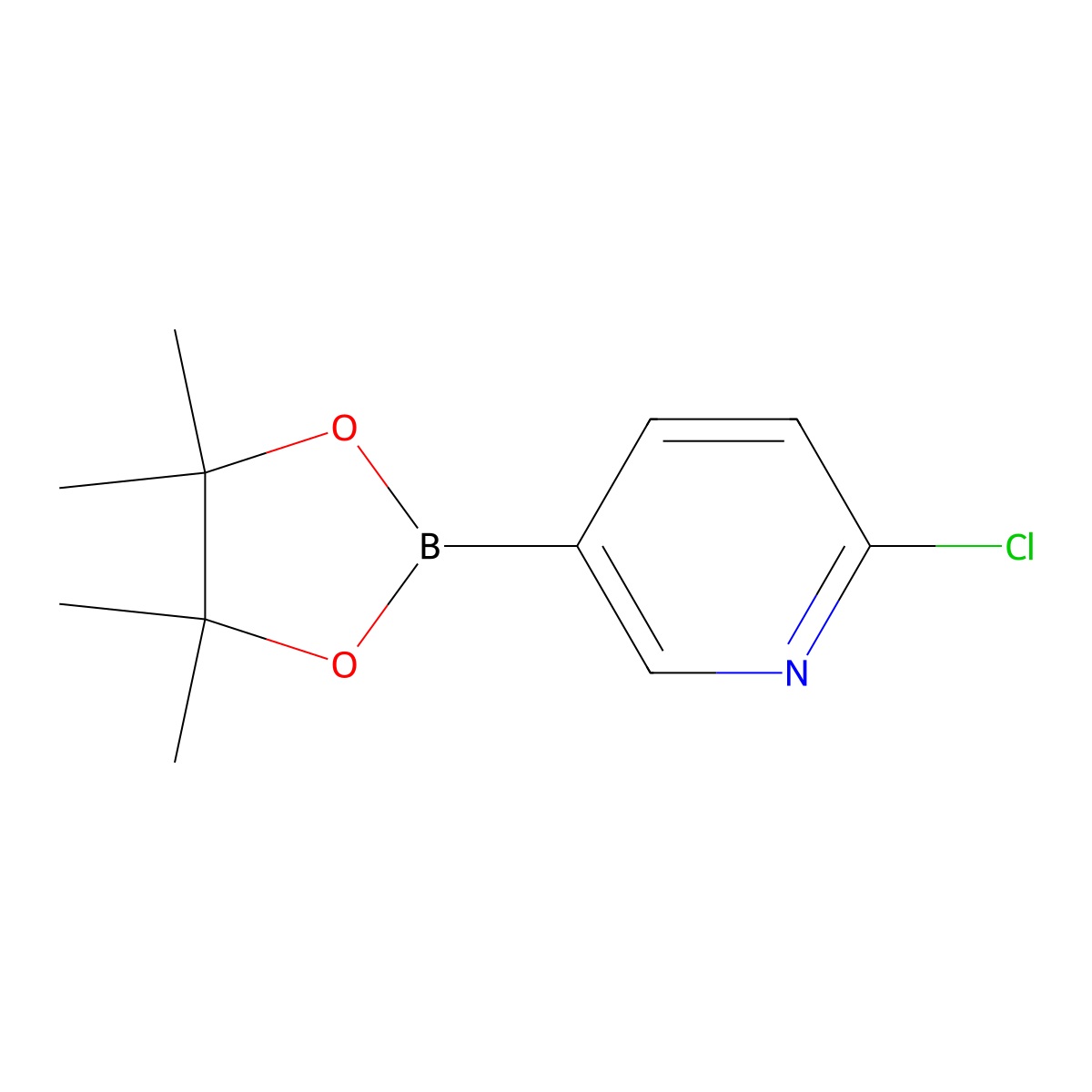2-Chloro-5-(4,4,5,5-tetramethyl-1,3,2-dioxaborolan-2-yl)pyridine molecular structure, CAS 444120-94-9