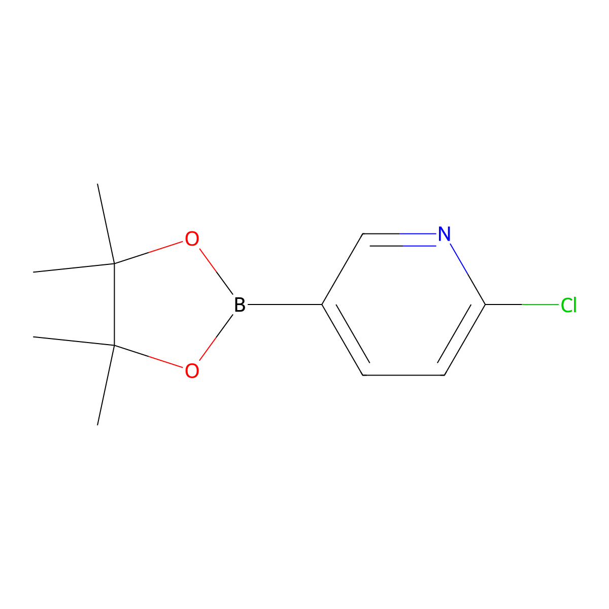 2-Chloro-5-(4,4,5,5-tetramethyl-1,3,2-dioxaborolan-2-yl)pyridine molecular structure, CAS 444120-94-9