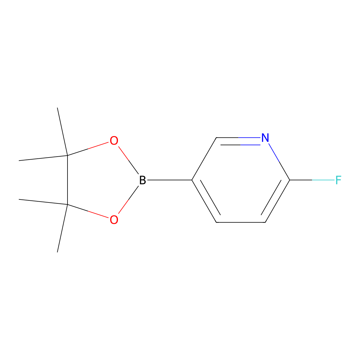 2-Fluoropyridine-5-boronic acid pinacol ester molecular structure, CAS 444120-95-0