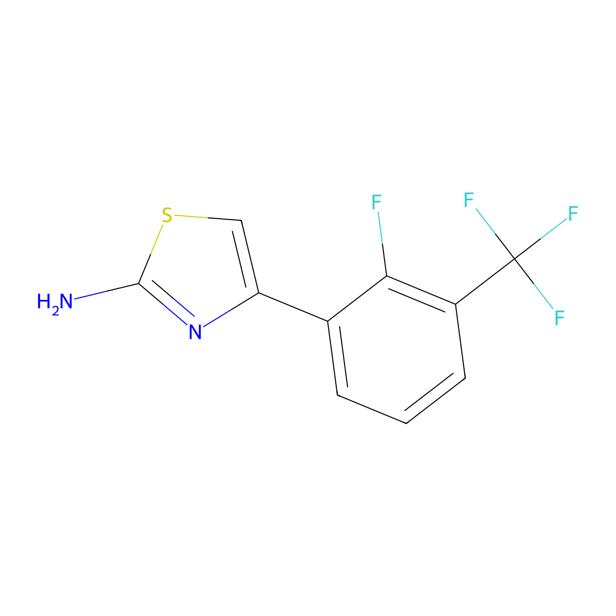 4-(2-Fluoro-3-(trifluoromethyl)phenyl)thiazol-2-amine molecular structure, CAS 444143-17-3