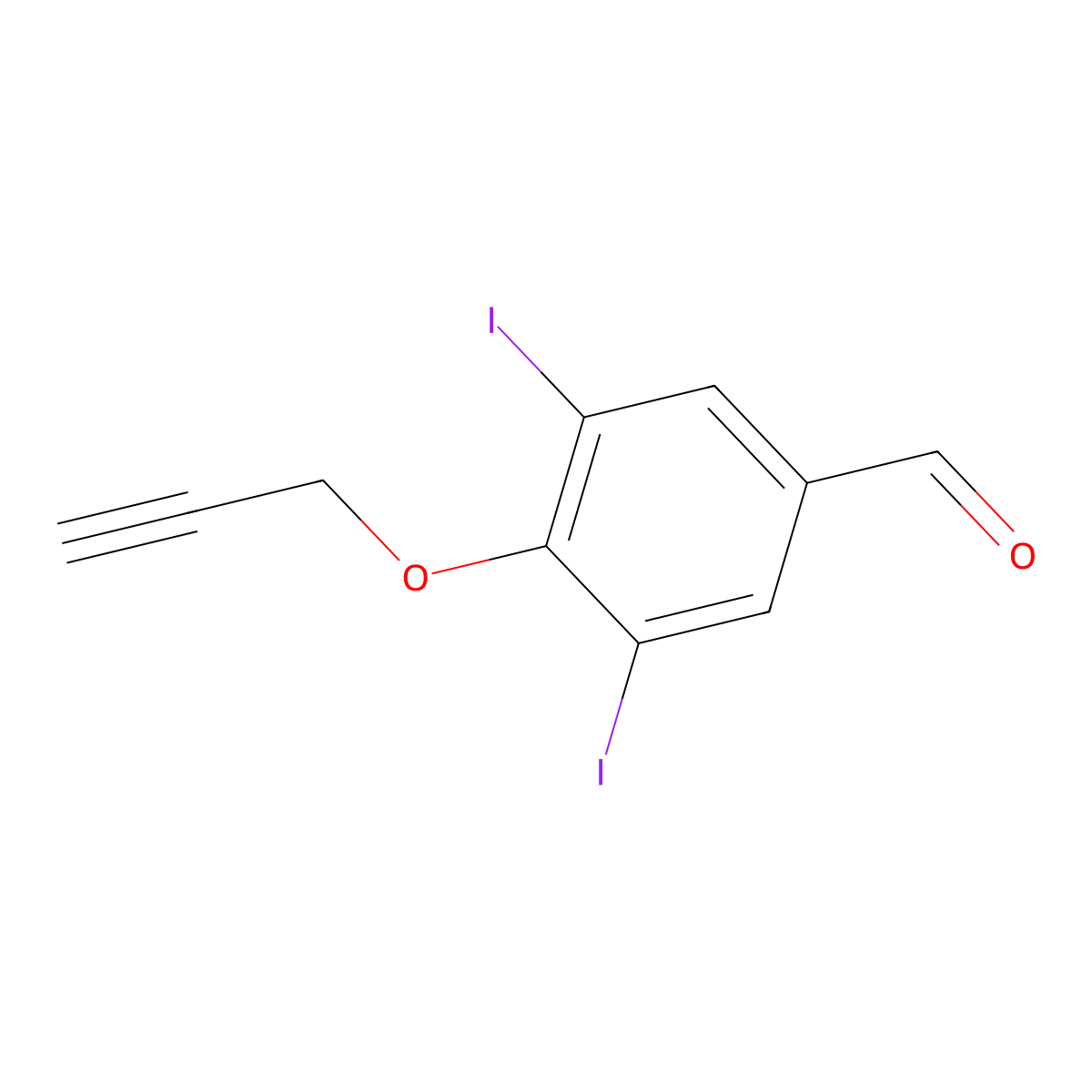 3,5-Diiodo-4-(prop-2-yn-1-yloxy)benzaldehyde molecular structure, CAS 444144-09-6