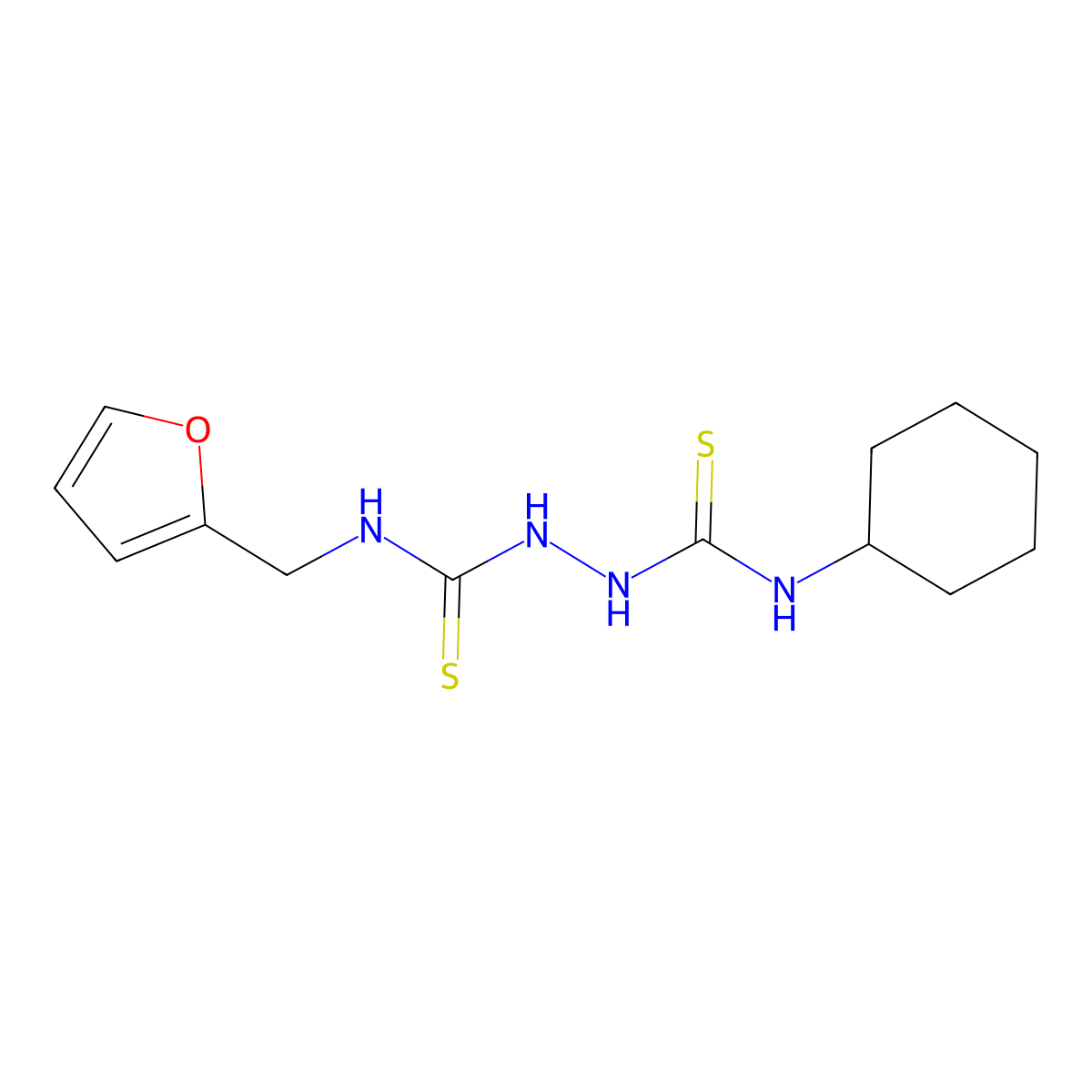 1-Cyclohexyl-3-(furan-2-ylmethylcarbamothioylamino)thiourea molecular structure, CAS 444144-47-2