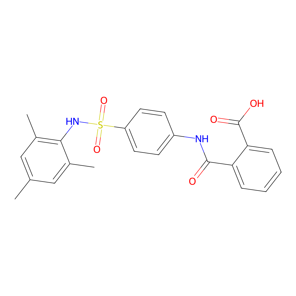 2-({4-[(Mesitylamino)sulfonyl]anilino}carbonyl)benzoic acid molecular structure, CAS 444145-79-3