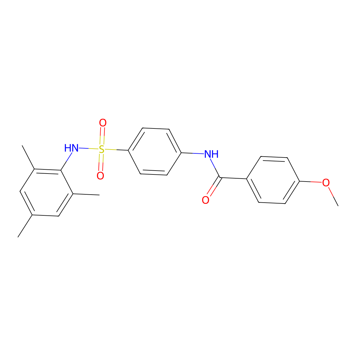 N-{4-[(mesitylamino)sulfonyl]phenyl}-4-methoxybenzamide molecular structure, CAS 444145-83-9
