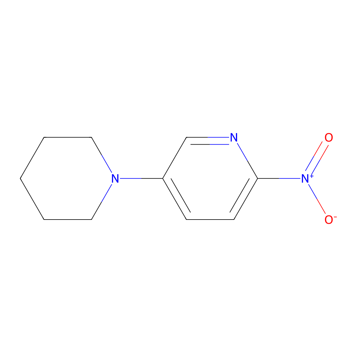 2-Nitro-5-(piperidin-1-yl)pyridine molecular structure, CAS 444146-17-2