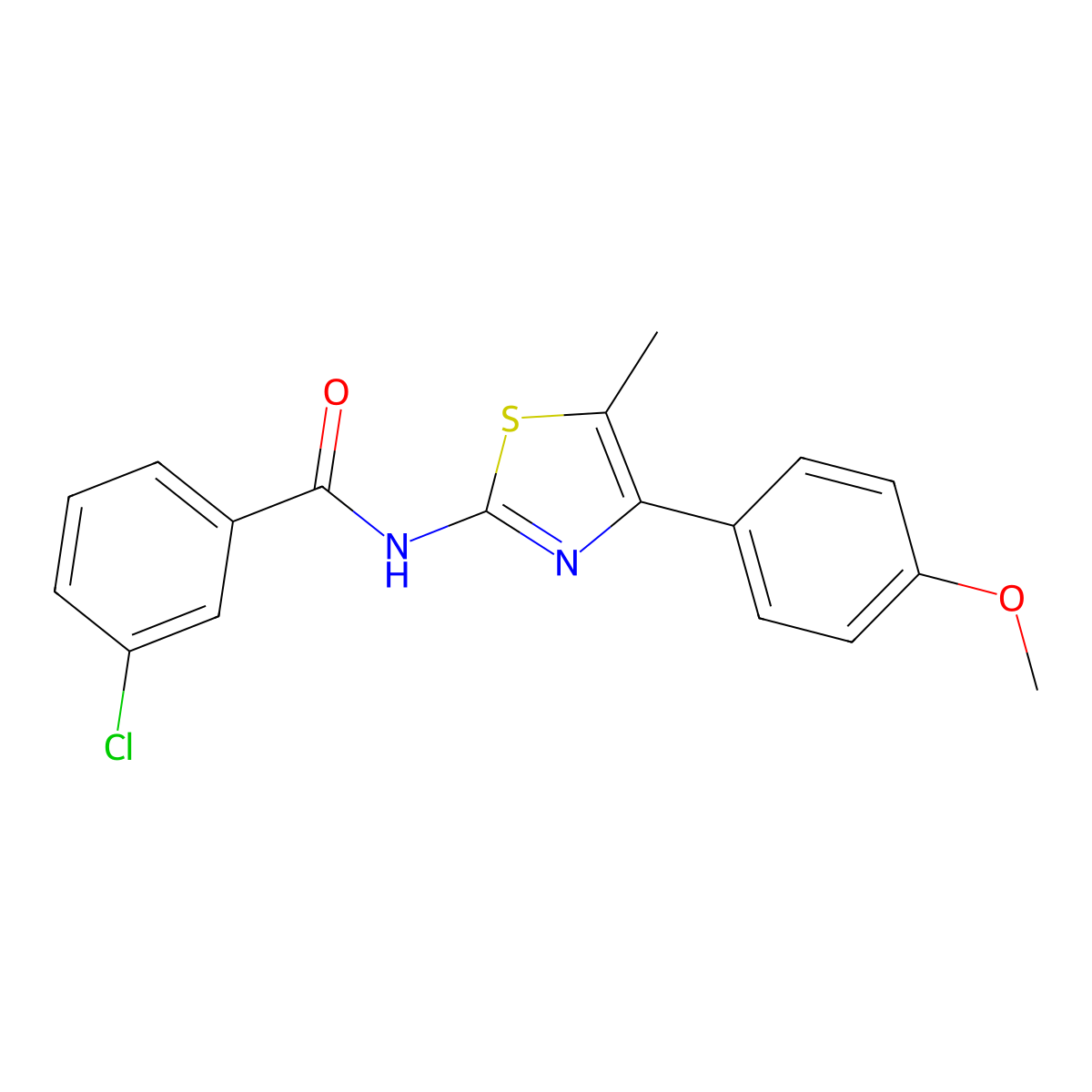 3-chloro-N-[4-(4-methoxyphenyl)-5-methyl-1,3-thiazol-2-yl]benzamide molecular structure, CAS 444146-78-5