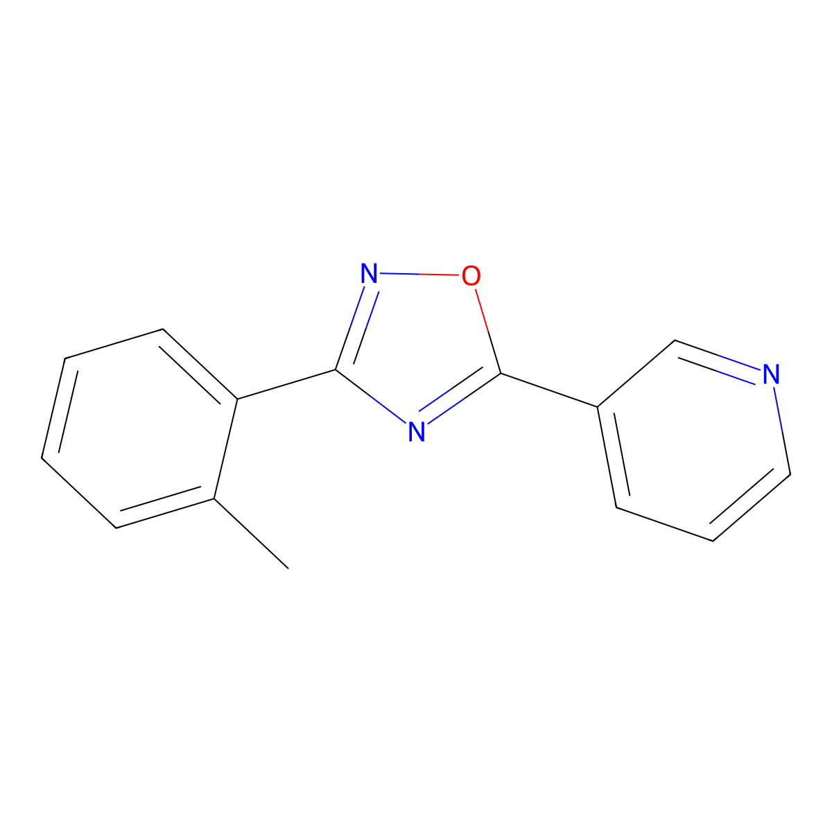 3-[3-(2-Methylphenyl)-1,2,4-oxadiazol-5-yl]pyridine molecular structure, CAS 444147-28-8