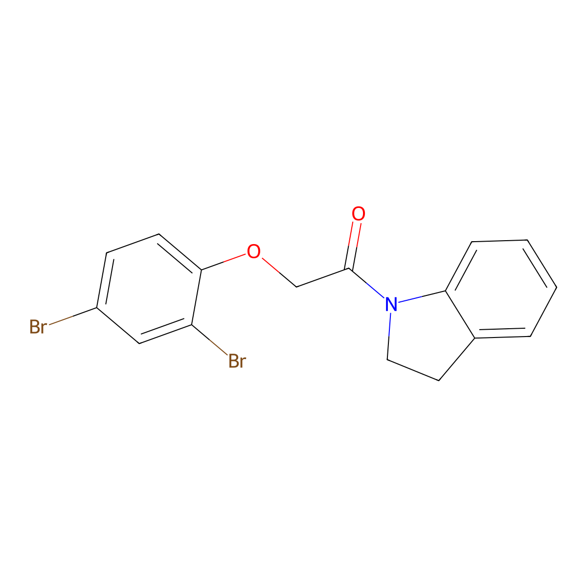 2-(2,4-Dibromophenoxy)-1-indolinylethan-1-one molecular structure, CAS 444147-40-4
