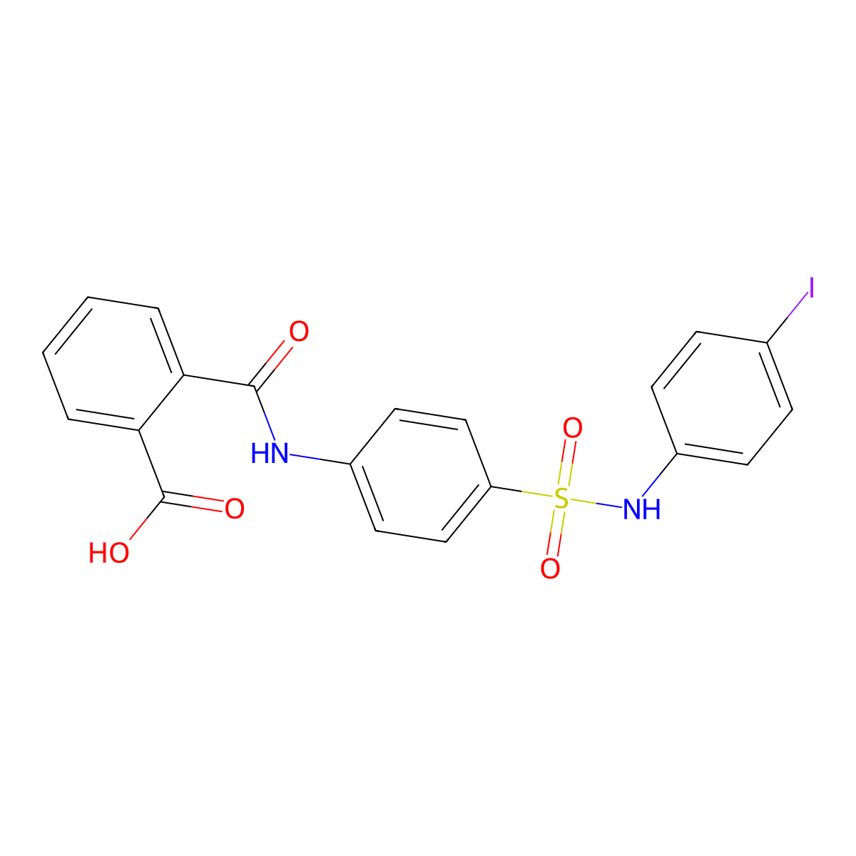 2-[[4-[(4-iodophenyl)sulfamoyl]phenyl]carbamoyl]benzoic Acid molecular structure, CAS 444147-63-1
