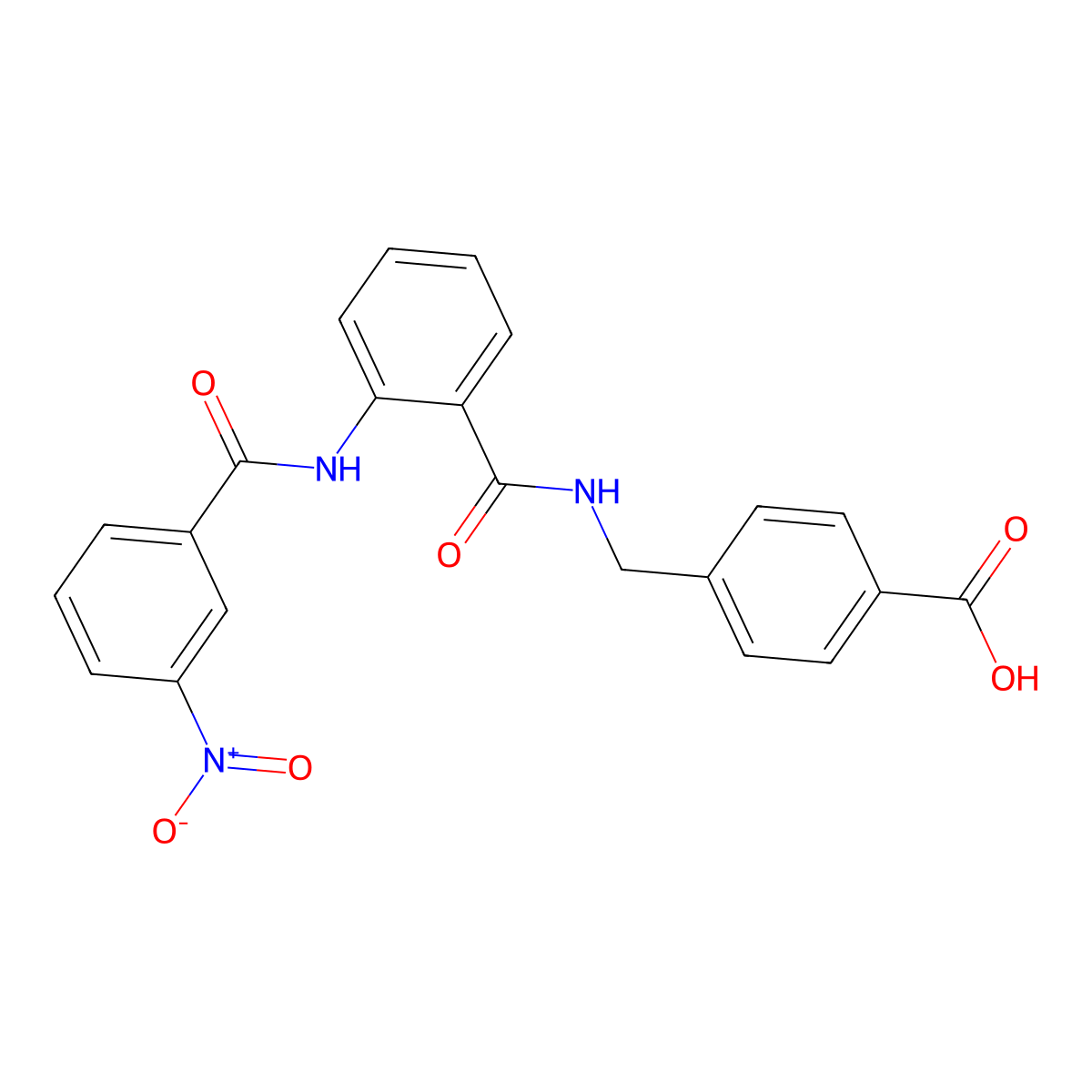 4-[[[2-[(3-nitrobenzoyl)amino]benzoyl]amino]methyl]benzoic Acid molecular structure, CAS 444148-00-9