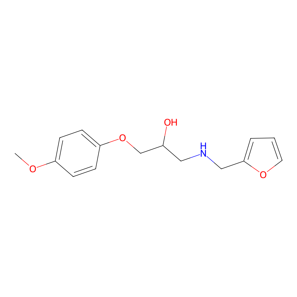 1-(Furan-2-ylmethylamino)-3-(4-methoxyphenoxy)propan-2-ol molecular structure, CAS 444148-24-7