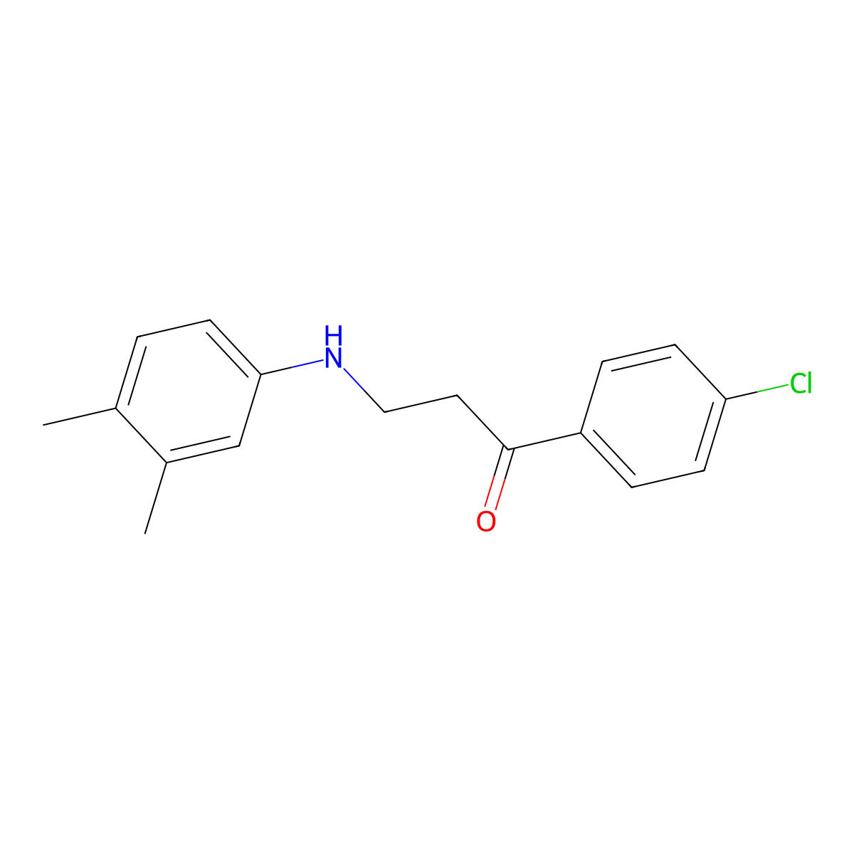 1-(4-Chlorophenyl)-3-(3,4-dimethylanilino)-1-propanone molecular structure, CAS 444148-82-7