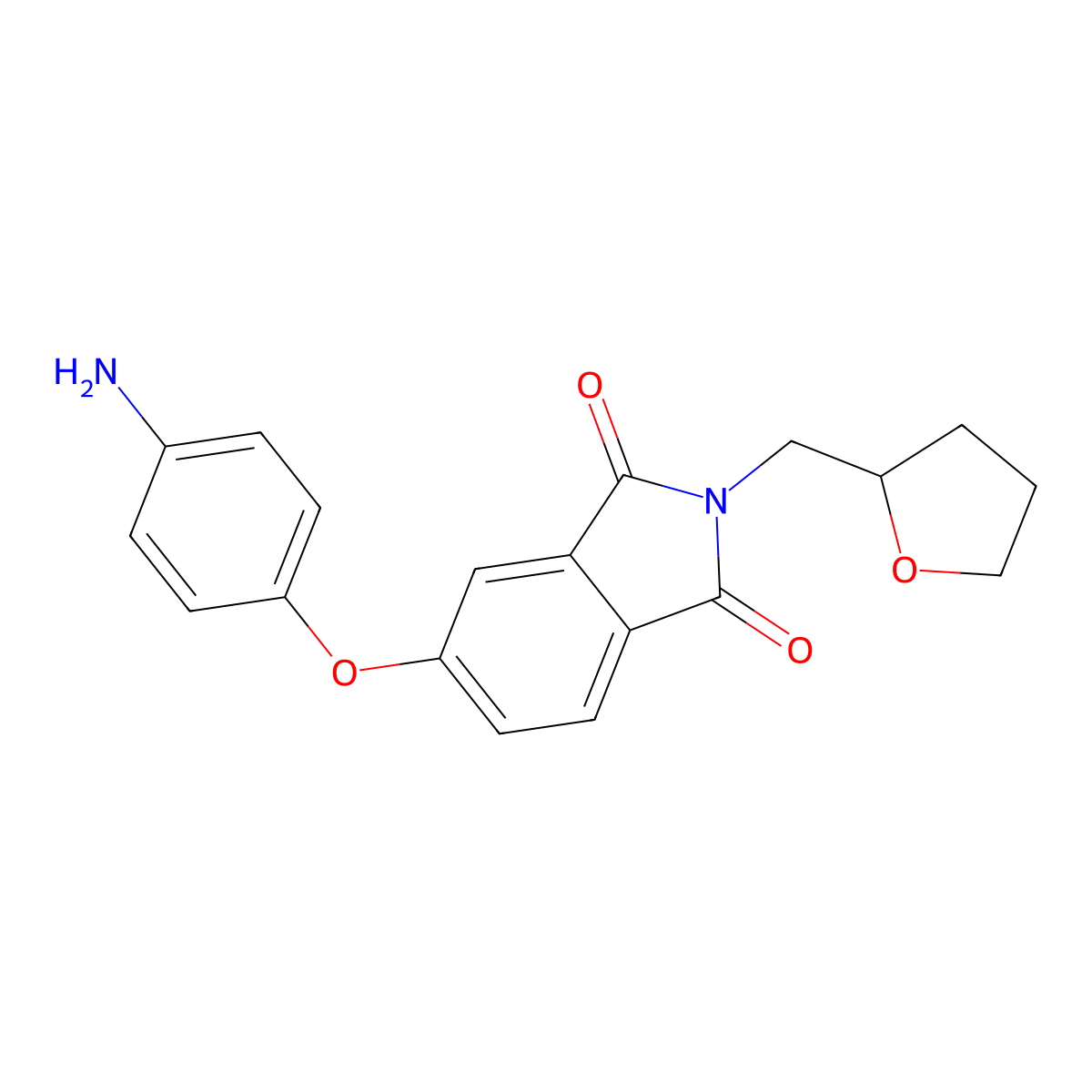 5-(4-aminophenoxy)-2-(tetrahydrofuran-2-ylmethyl)-1H-isoindole-1,3(2H)-dione molecular structure, CAS 444149-14-8