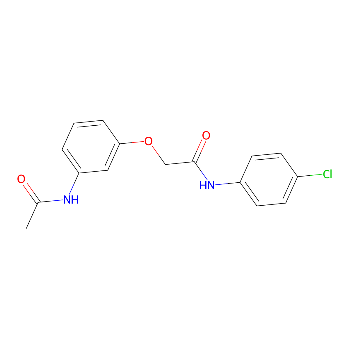 2-[3-(acetylamino)phenoxy]-N-(4-chlorophenyl)acetamide molecular structure, CAS 444149-51-3