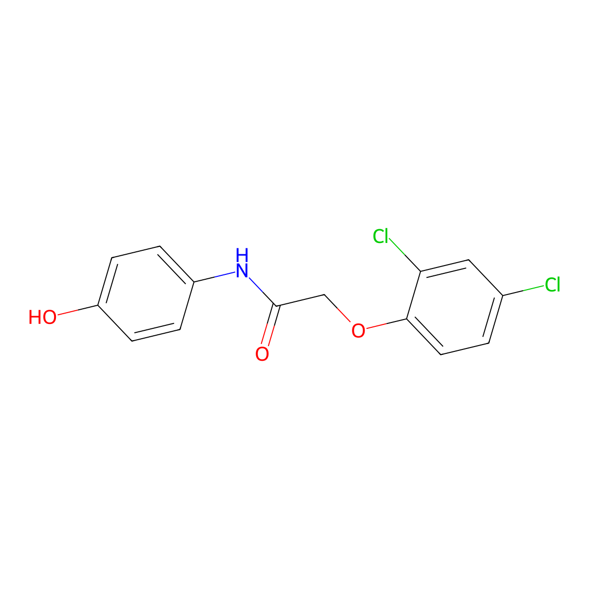 2-(2,4-dichlorophenoxy)-N-(4-hydroxyphenyl)acetamide molecular structure, CAS 444149-52-4