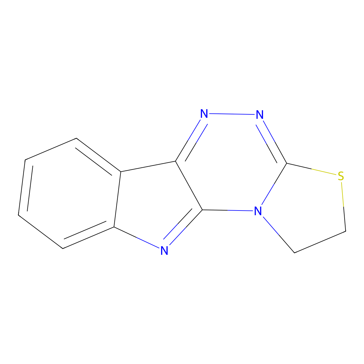 1,2-Dihydro[1,3]thiazolo[2',3':3,4][1,2,4]triazino[5,6-b]indole molecular structure, CAS 444150-43-0