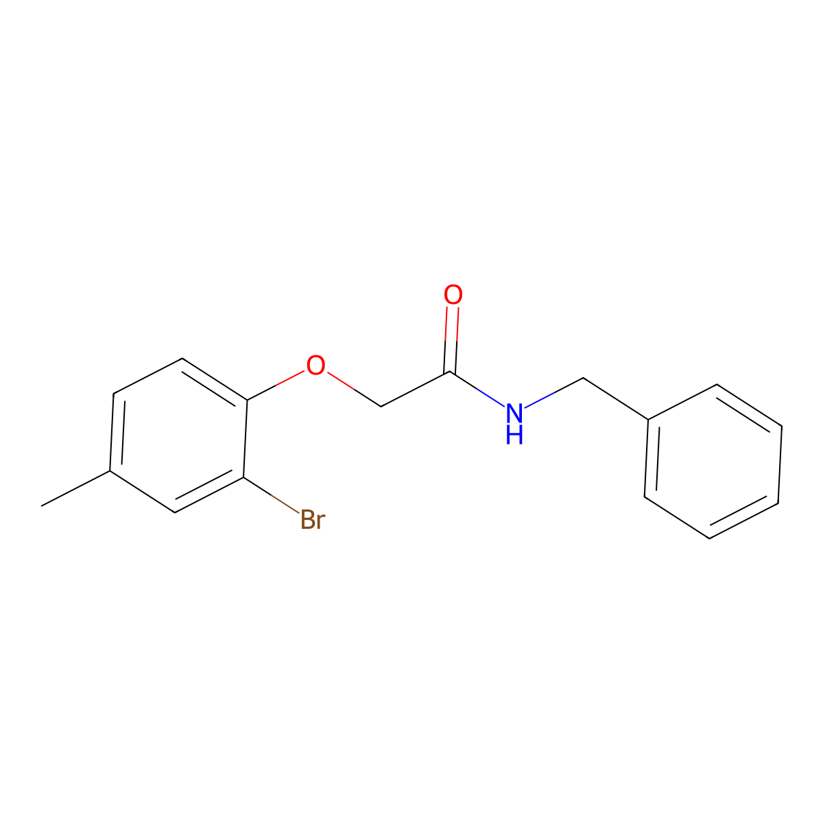 N-benzyl-2-(2-bromo-4-methylphenoxy)acetamide molecular structure, CAS 444150-76-9
