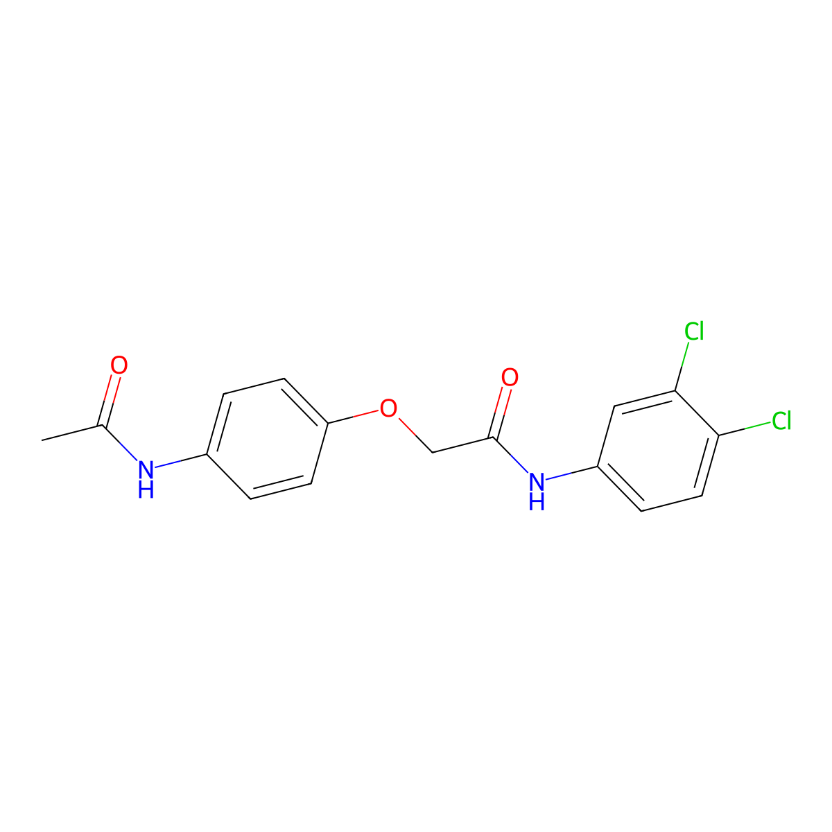 2-(4-acetamidophenoxy)-N-(3,4-dichlorophenyl)acetamide molecular structure, CAS 444151-38-6