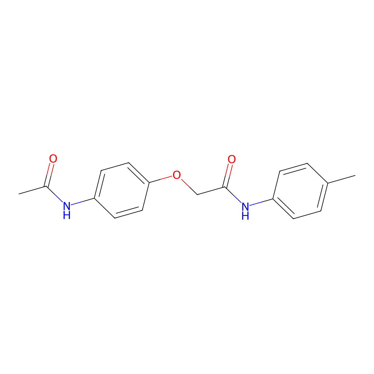 2-[4-(acetylamino)phenoxy]-N-(4-methylphenyl)acetamide molecular structure, CAS 444151-47-7
