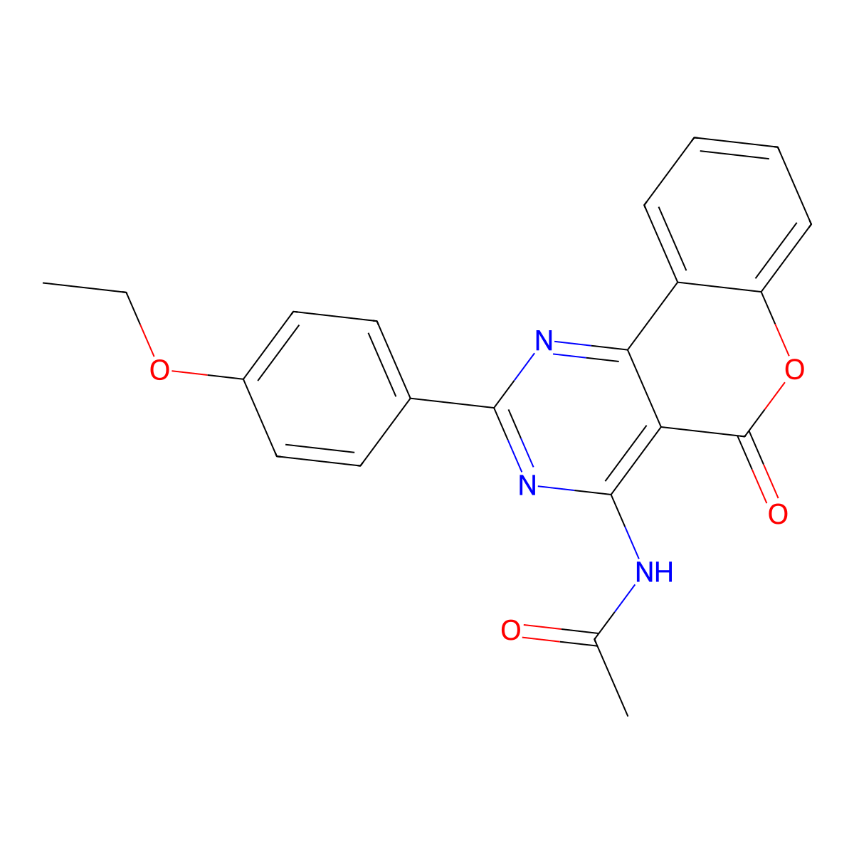 N-[2-(4-ethoxyphenyl)-5-oxo-5H-chromeno[4,3-d]pyrimidin-4-yl]acetamide molecular structure, CAS 444151-52-4