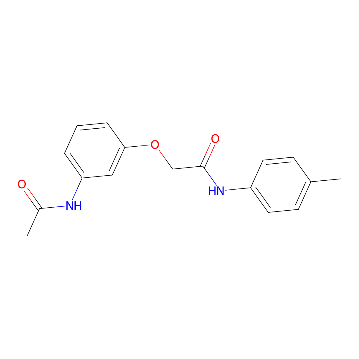 2-[3-(acetylamino)phenoxy]-N-(4-methylphenyl)acetamide molecular structure, CAS 444151-53-5