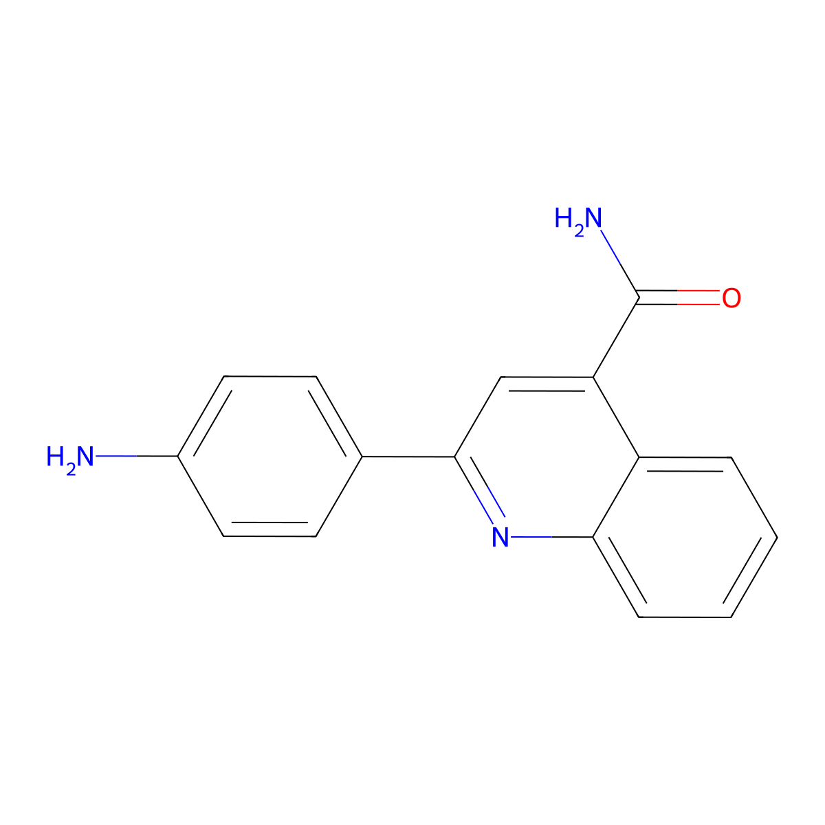 2-(4-Aminophenyl)-4-quinolinecarboxamide molecular structure, CAS 444151-71-7