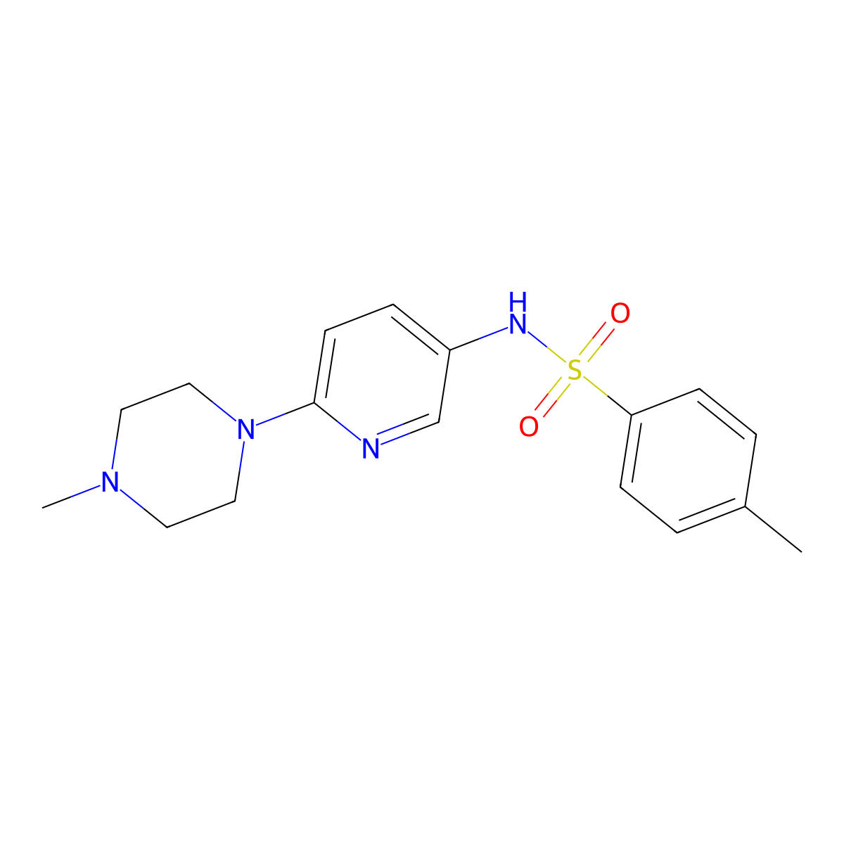 4-methyl-N-[6-(4-methylpiperazino)-3-pyridinyl]benzenesulfonamide molecular structure, CAS 444151-81-9