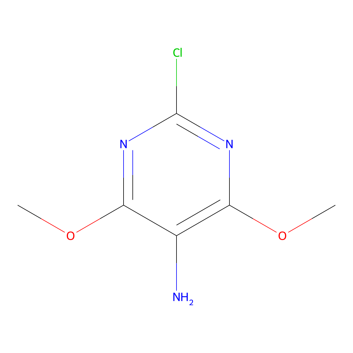 2-chloro-4,6-dimethoxy-5-Pyrimidinamine molecular structure, CAS 444151-94-4
