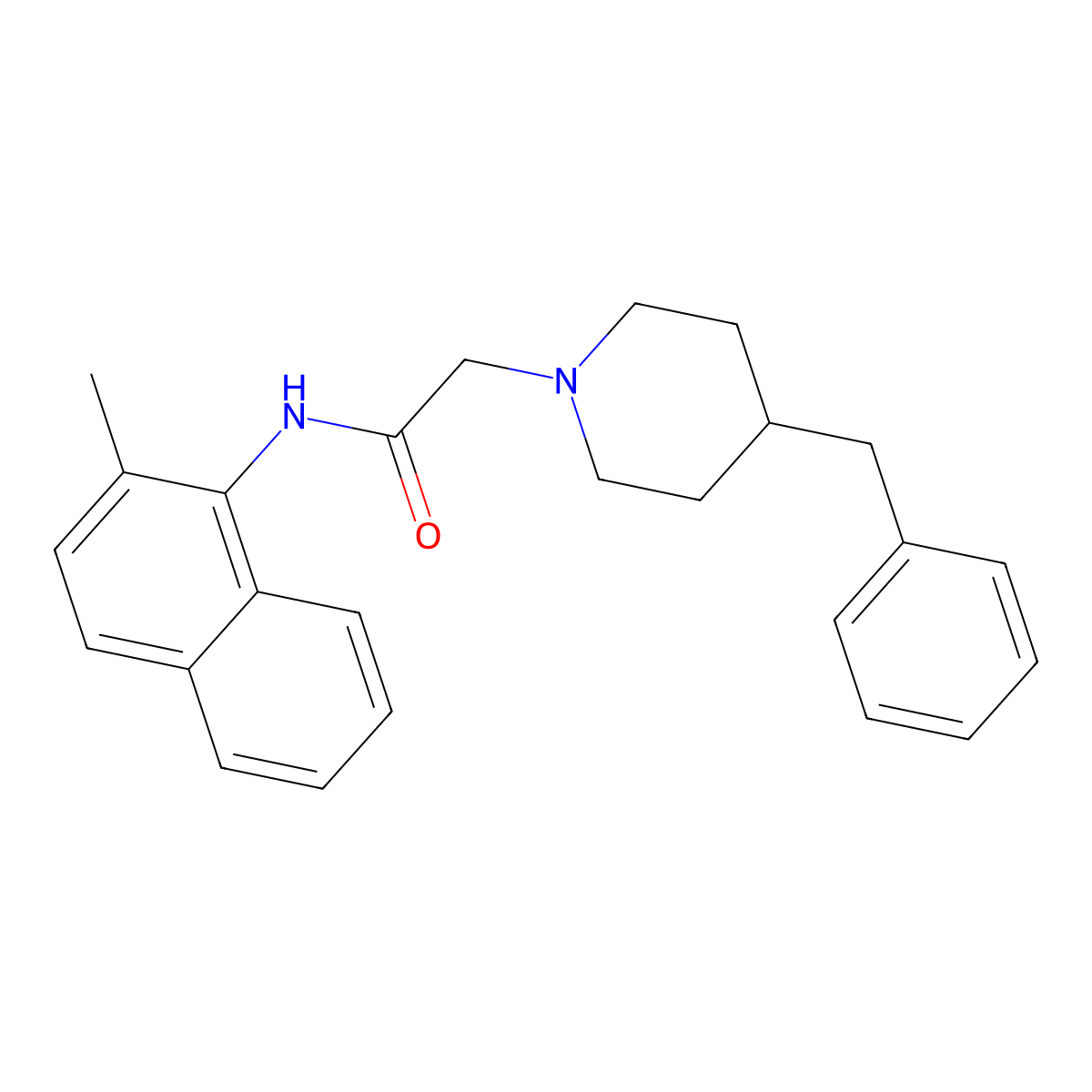 2-(4-benzylpiperidin-1-yl)-N-(2-methylnaphthalen-1-yl)acetamide molecular structure, CAS 444152-51-6