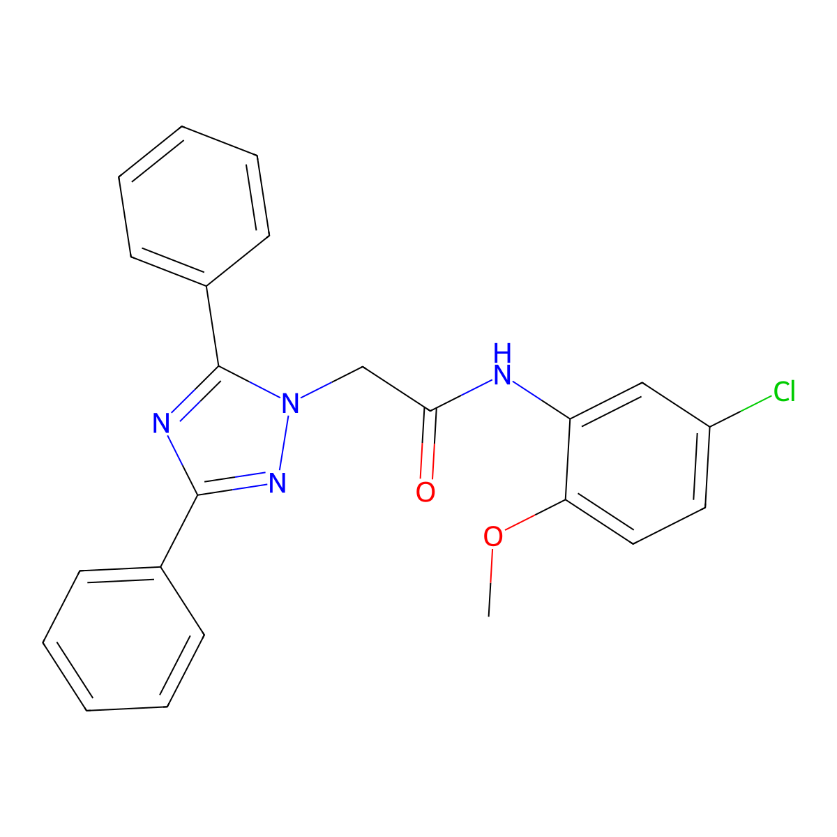 N-(5-Chloro-2-methoxyphenyl)-2-(3,5-diphenyl-1H-1,2,4-triazol-1-yl)acetamide molecular structure, CAS 444152-89-0