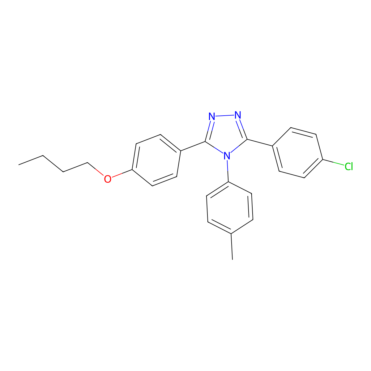 3-(4-Butoxyphenyl)-5-(4-chlorophenyl)-4-(p-tolyl)-4H-1,2,4-triazole molecular structure, CAS 444153-10-0