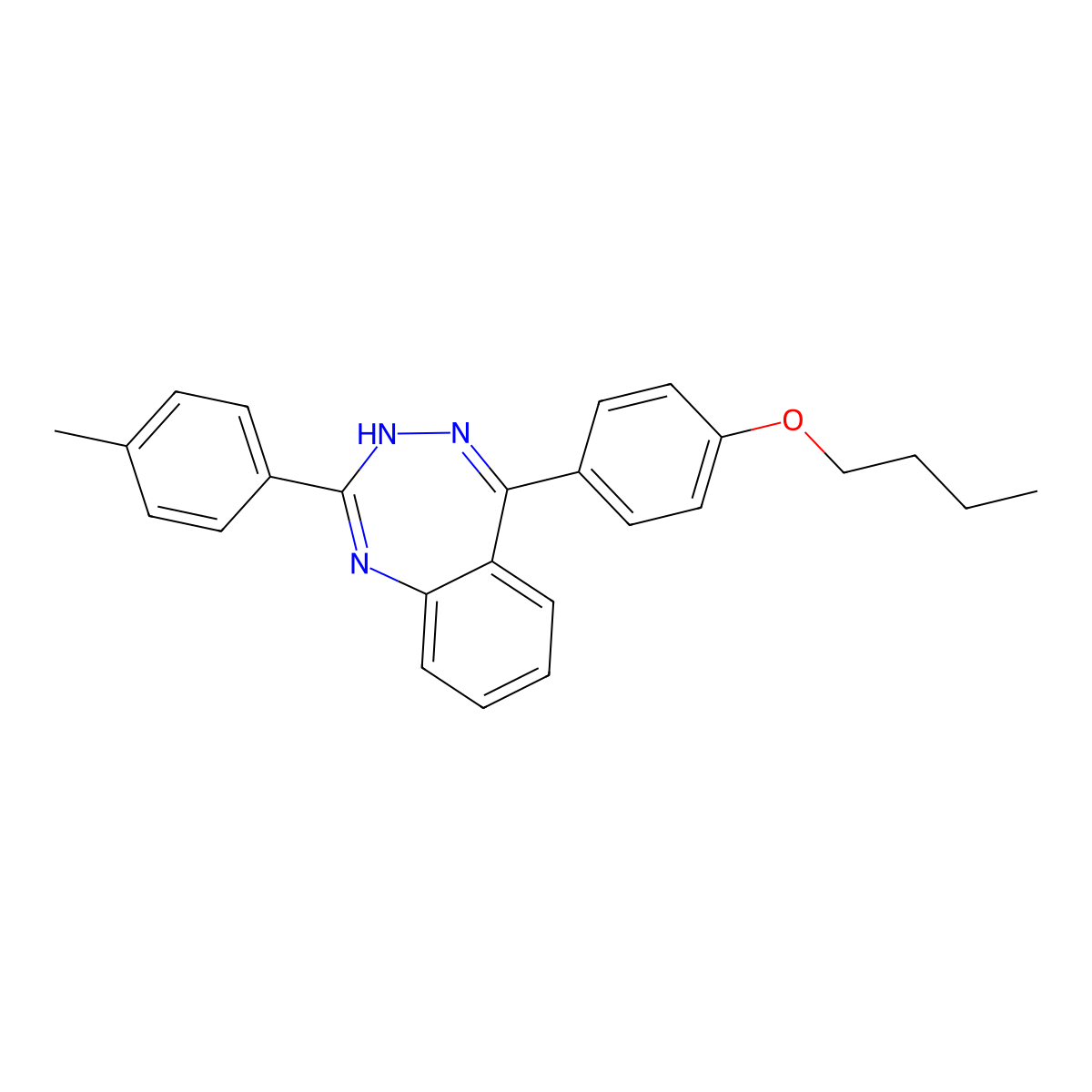 5-(4-Butoxy-phenyl)-2-p-tolyl-3H-benzo[e][1,2,4]triazepine molecular structure, CAS 444153-13-3