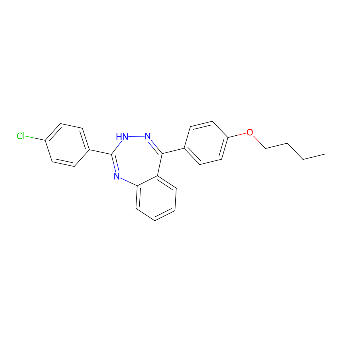 5-(4-Butoxy-phenyl)-2-(4-chloro-phenyl)-3H-benzo[e][1,2,4]triazepine molecular structure, CAS 444153-16-6