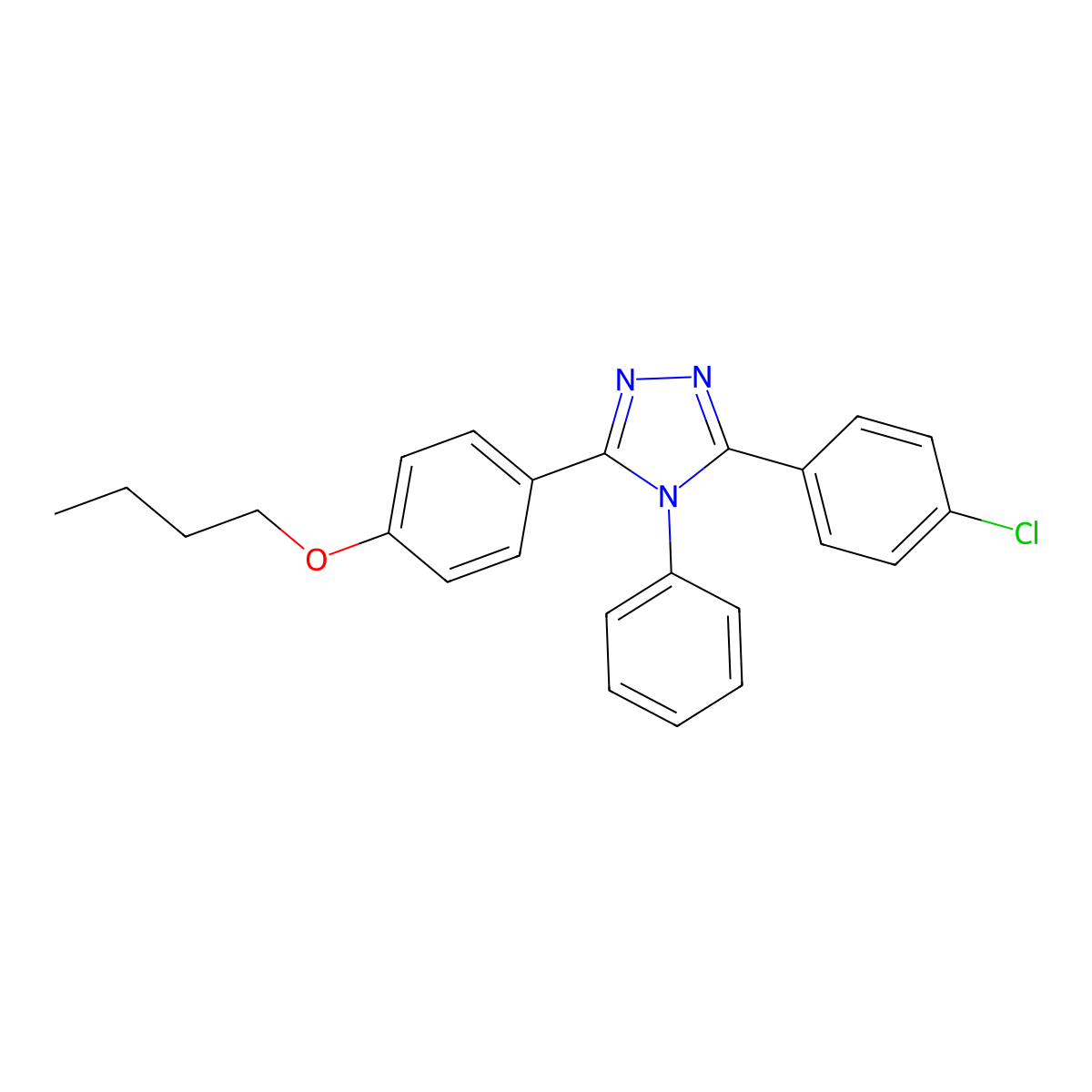 3-(4-Butoxyphenyl)-5-(4-chlorophenyl)-4-phenyl-4H-1,2,4-triazole molecular structure, CAS 444153-36-0