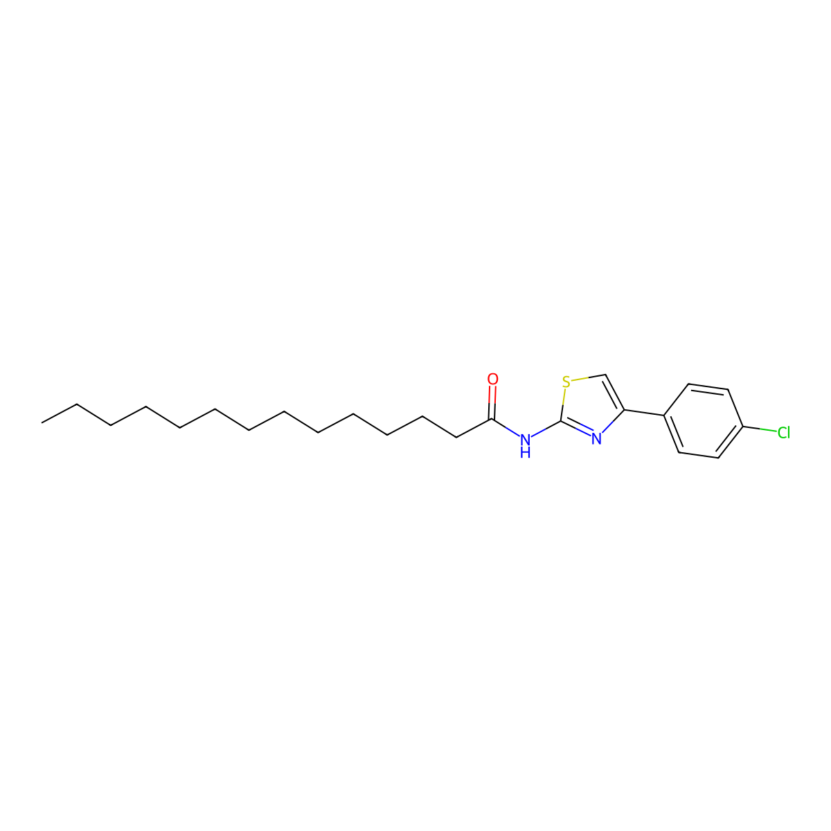 N-(4-(4-Chlorophenyl)thiazol-2-yl)tetradecanamide molecular structure, CAS 444155-73-1