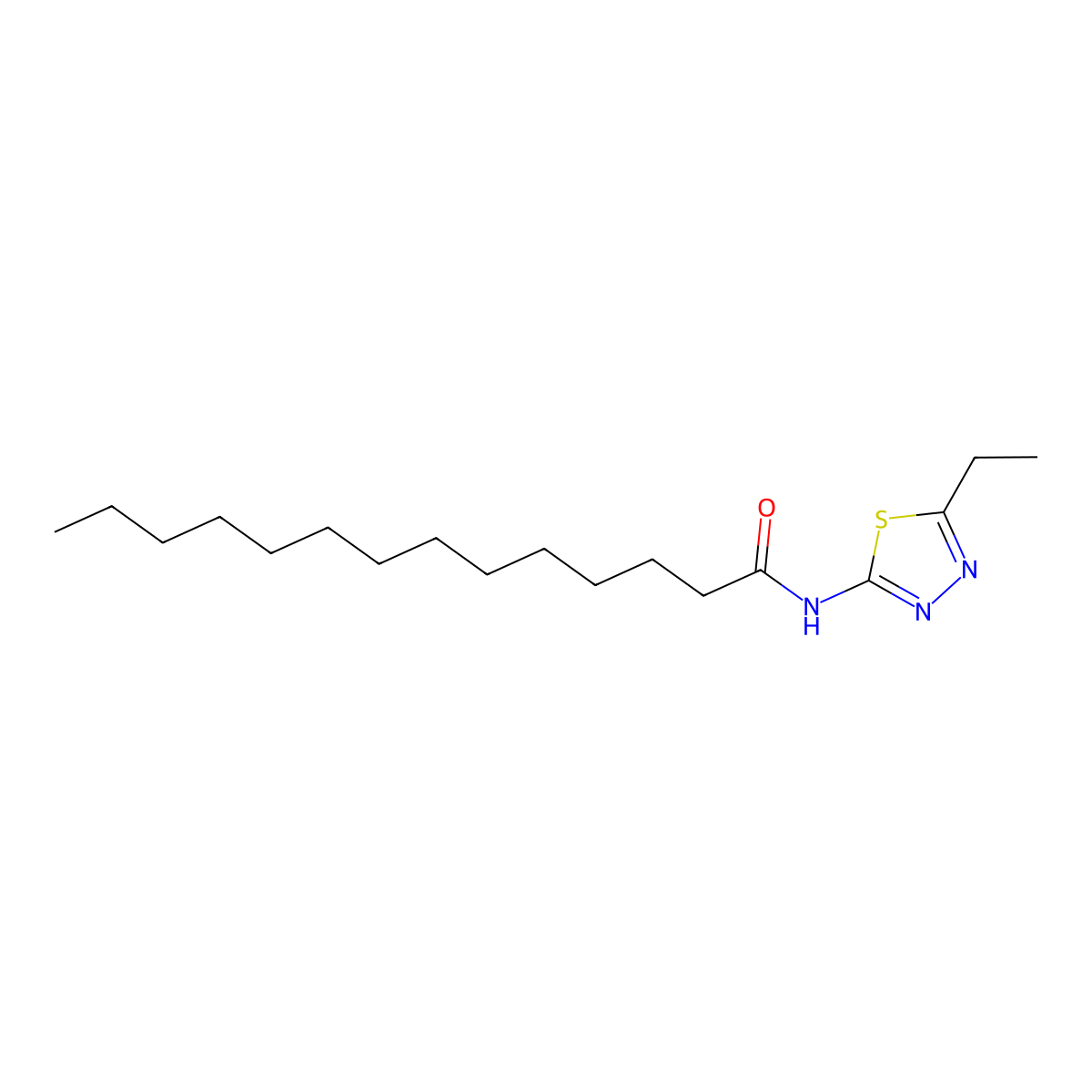 N-(5-ethyl-1,3,4-thiadiazol-2-yl)tetradecanamide molecular structure, CAS 444155-74-2